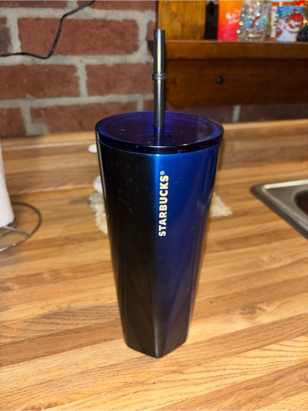 blue venti starbucks tumbler